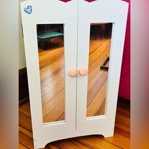 Doll closet with American girl doll hangers